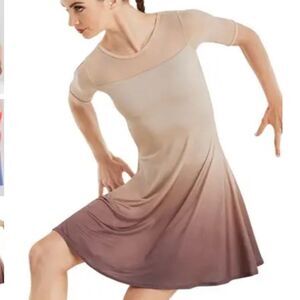 WEISSMAN Dance lyrical dress brown tan ombre When We're Older D10476 SA
